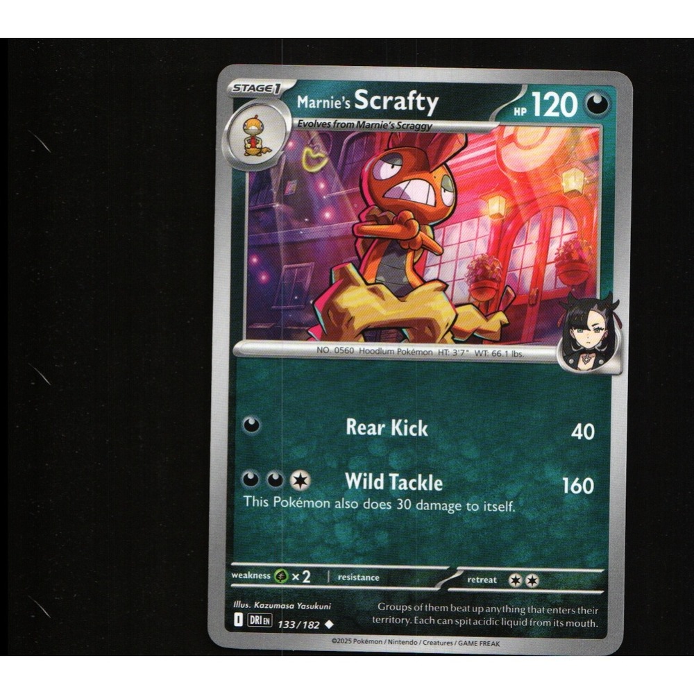 MARNIE'S SCRAFTY 133/182 UNCOMMON DESTINED RIVALS POKEMON NEAR MINT